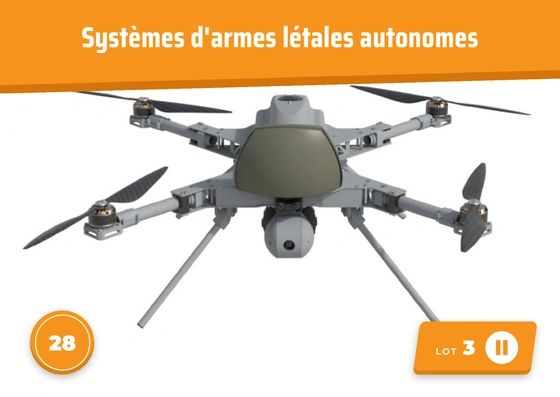 “Lethal autonomous weapons” card